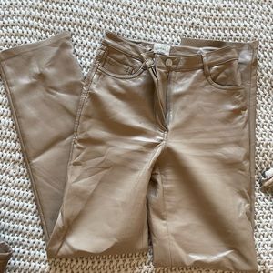Aritzia Wilfred Light Brown Leather Pants